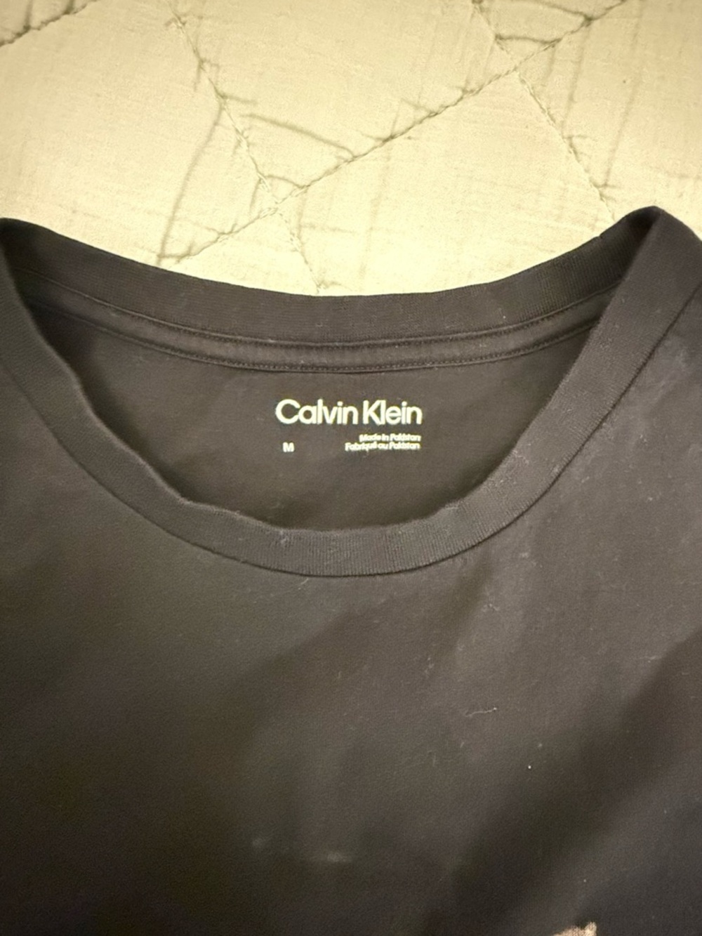 Calvin Klein Black Crewneck Tee with White Logo - Picture 2 of 2